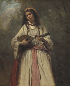 Sigøjnerpige med mandolin, ca. 1870